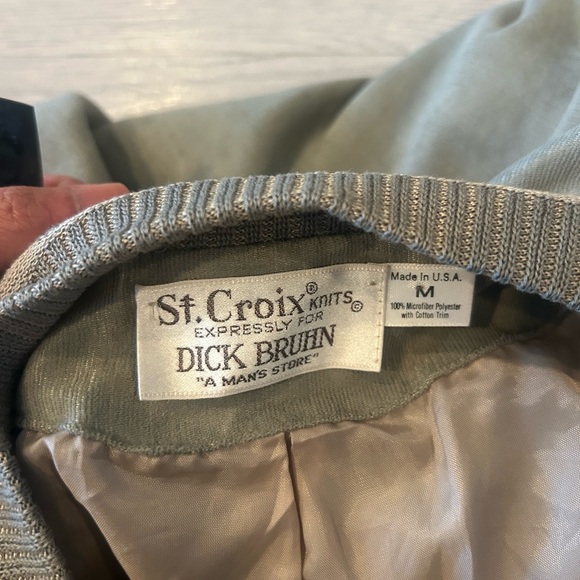 St. Croix Mens Grandpa Cardigan Embroidered Size M - Picture 2 of 2